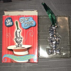 Dr. Seuss Cat In The Hat Silver Plated Christmas Ornament 2003